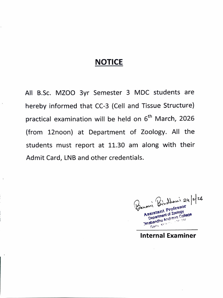 CC 3 Practical Exam Notice | PDF