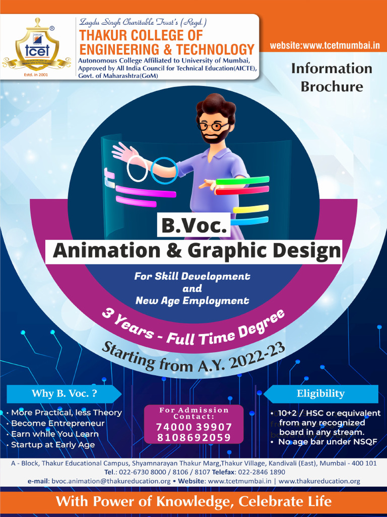 B.voc Brochure Animation & Graphics Design | PDF