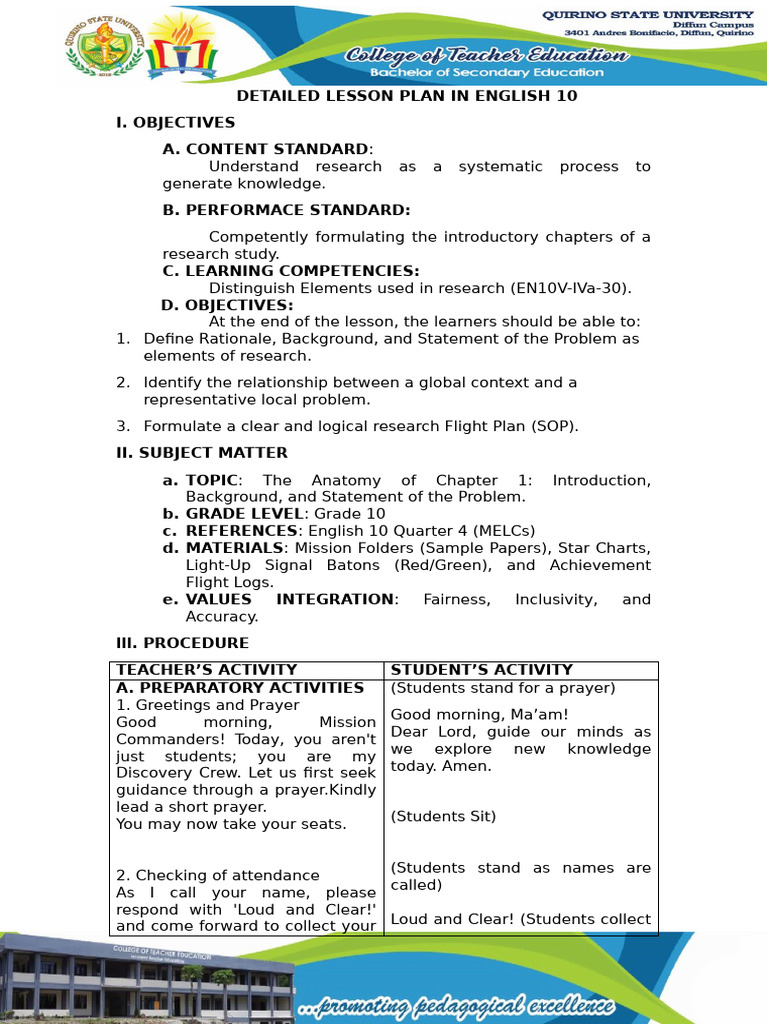 Introduction, Background of The Study and Statement of The Problem ...