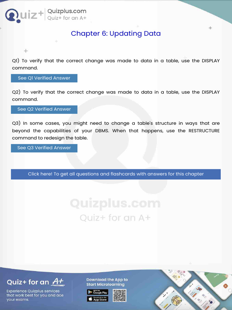 To Verify That The Correct Change Was Made To Data in A Table Use The ...