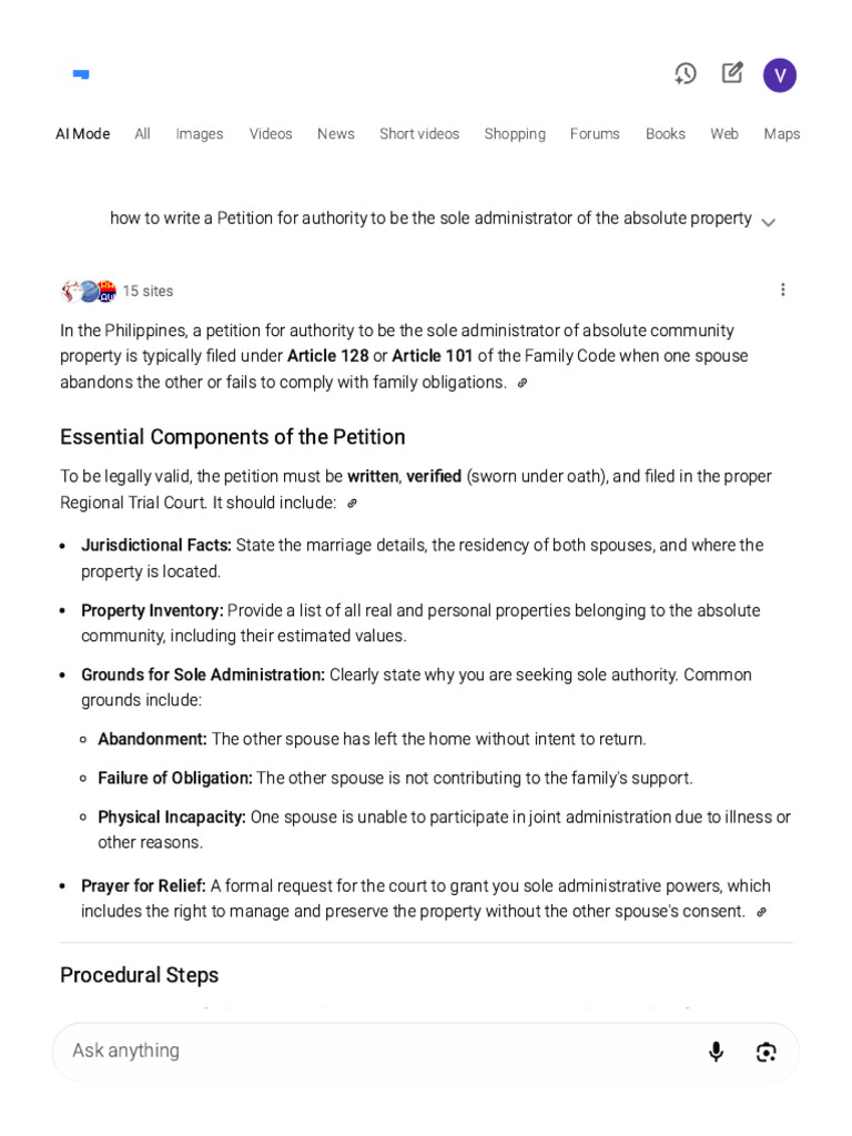 How To Write A Petition For Authority To Be The Sole Administrator of ...