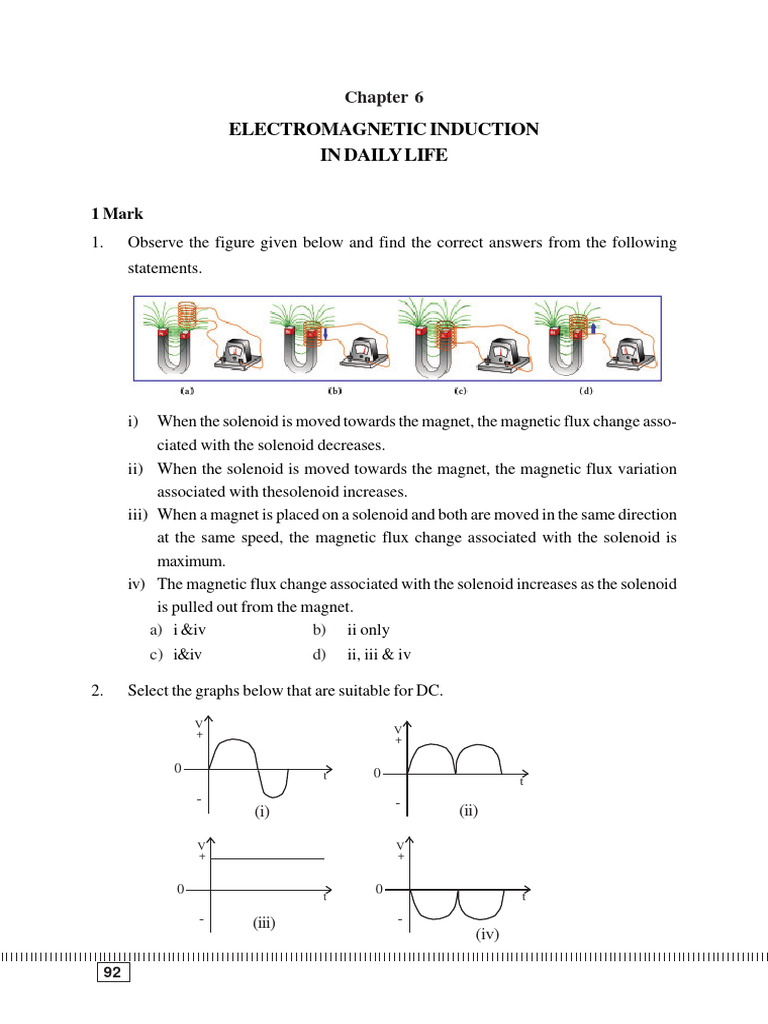Bio-Vision - SSLC Physics Chapter 6 EM A - QA | PDF | Transformer ...