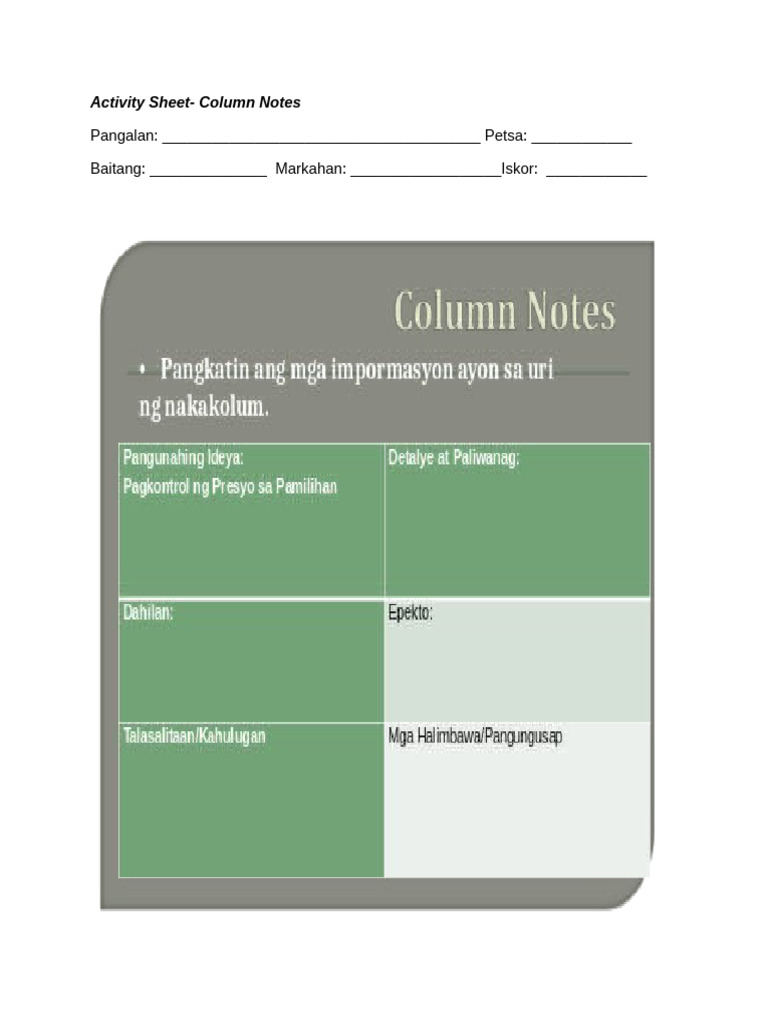 RTP - Column Notes | PDF