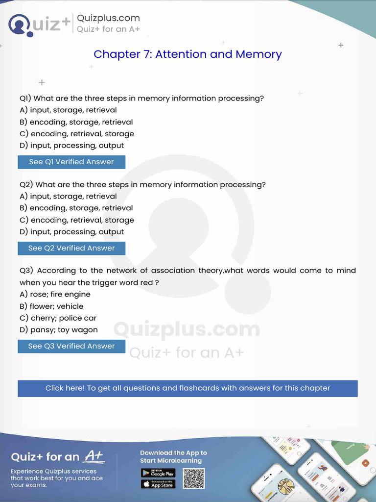 What Are The Three Steps in Memory Information Processing | PDF | Mind ...