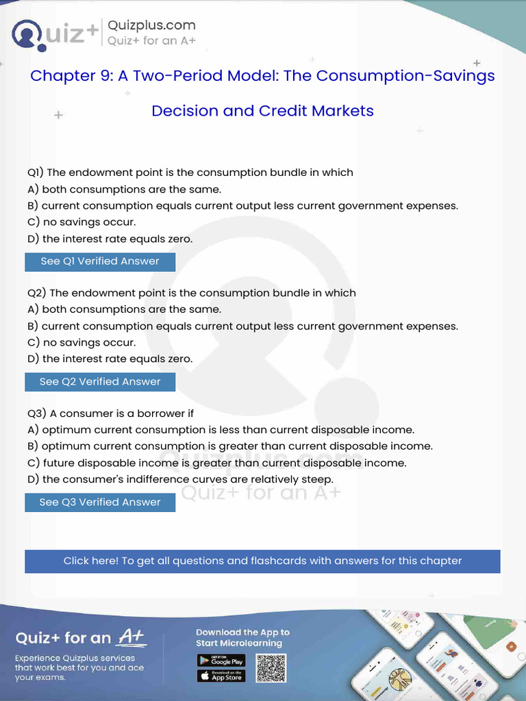 The Endowment Point Is The Consumption Bundle in Which | PDF | Economic ...
