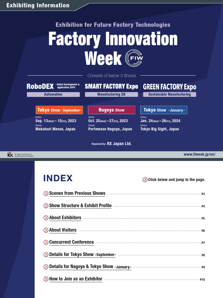 Factory Innovation Week Brochure | PDF | Japan