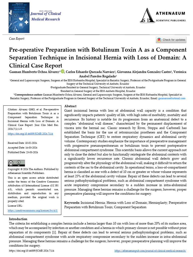 Pre Operative Preparation With Botulinum Toxin A As A Component ...
