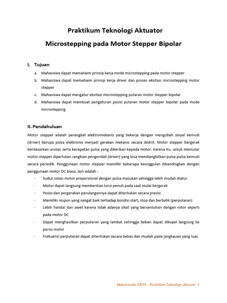 Praktikum Teknologi Aktuator - Microstepping Pada Motor Stepper ...