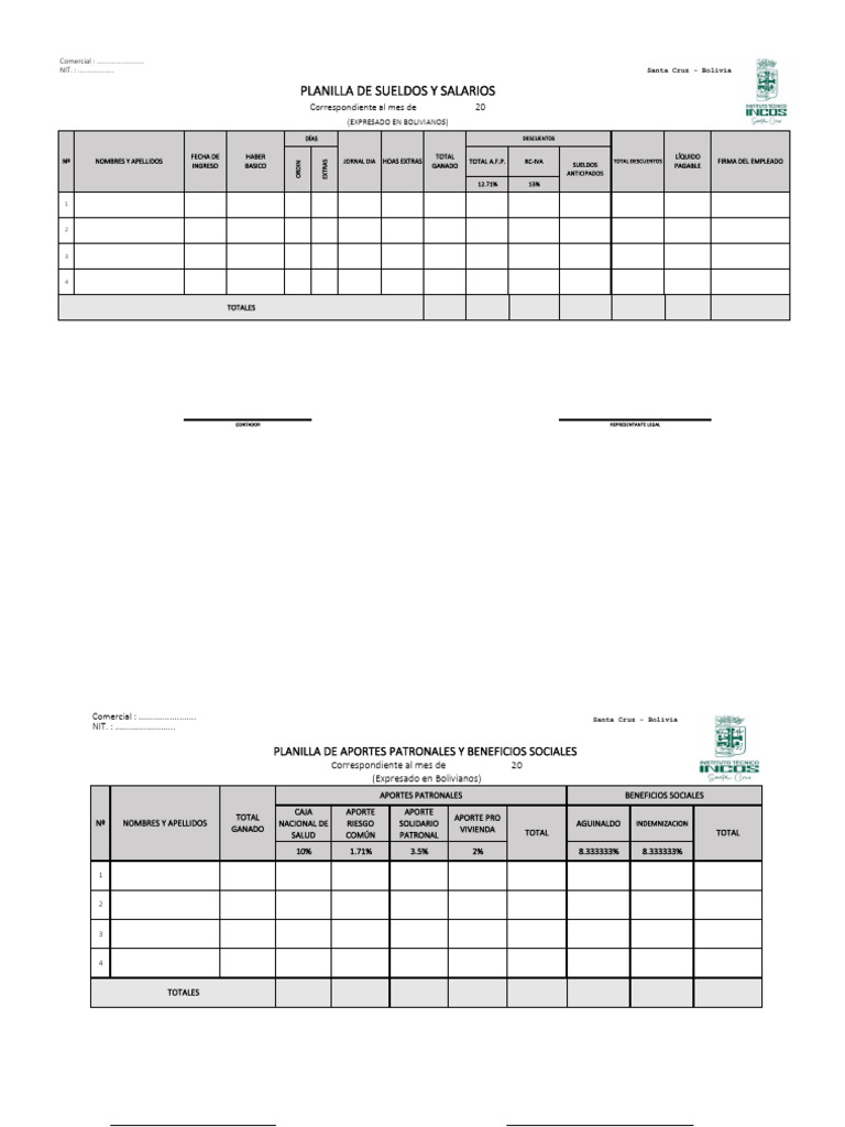 Planilas de Sys Incos | PDF | Impuestos | Finanzas del gobierno