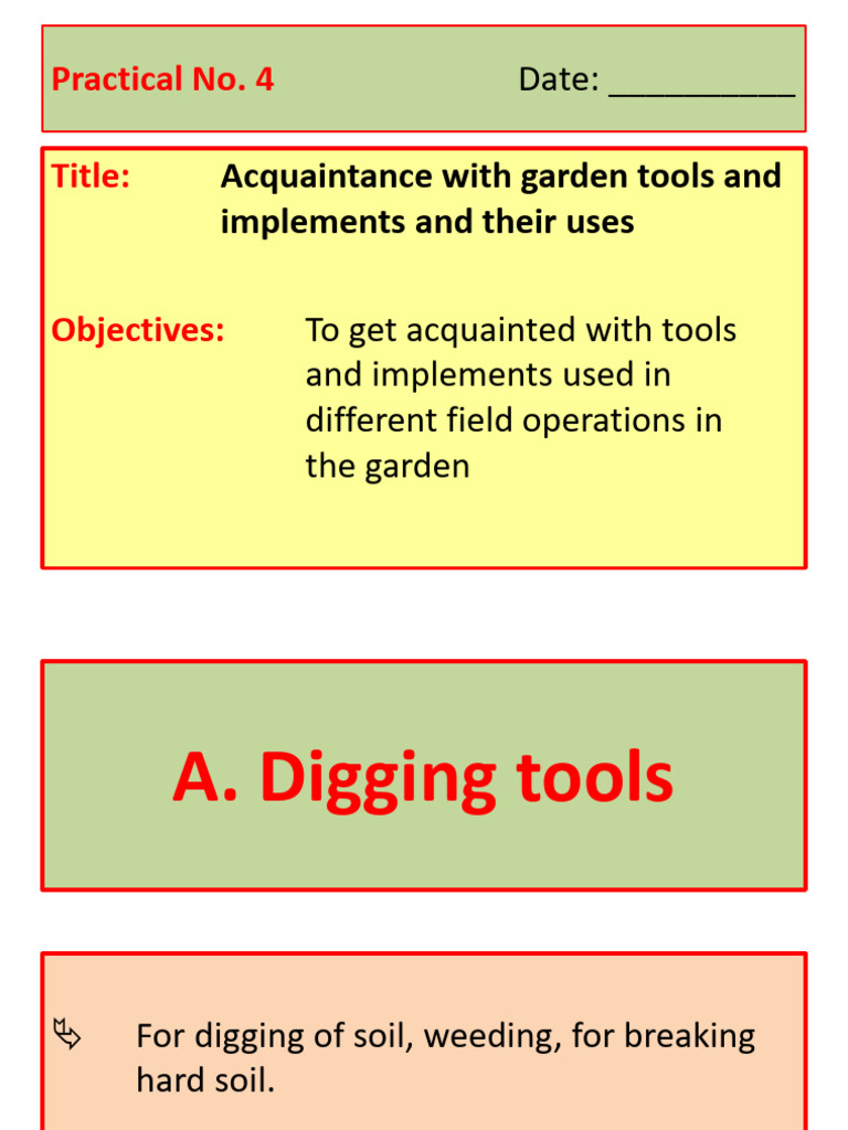 Pract 4 Garden Tools and Implements | PDF | Pruning | Mower
