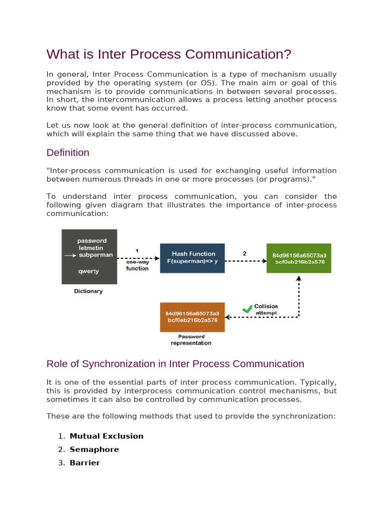 Os Unit 2 Inter Process Communication | PDF | Computing | Computer ...