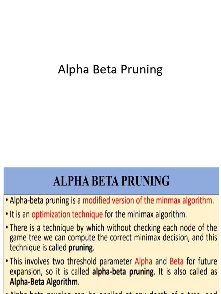 Alpha Beta Pruning | PDF