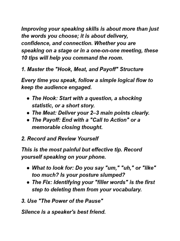 How To Improve Your Speaking Skills | PDF | Human Communication