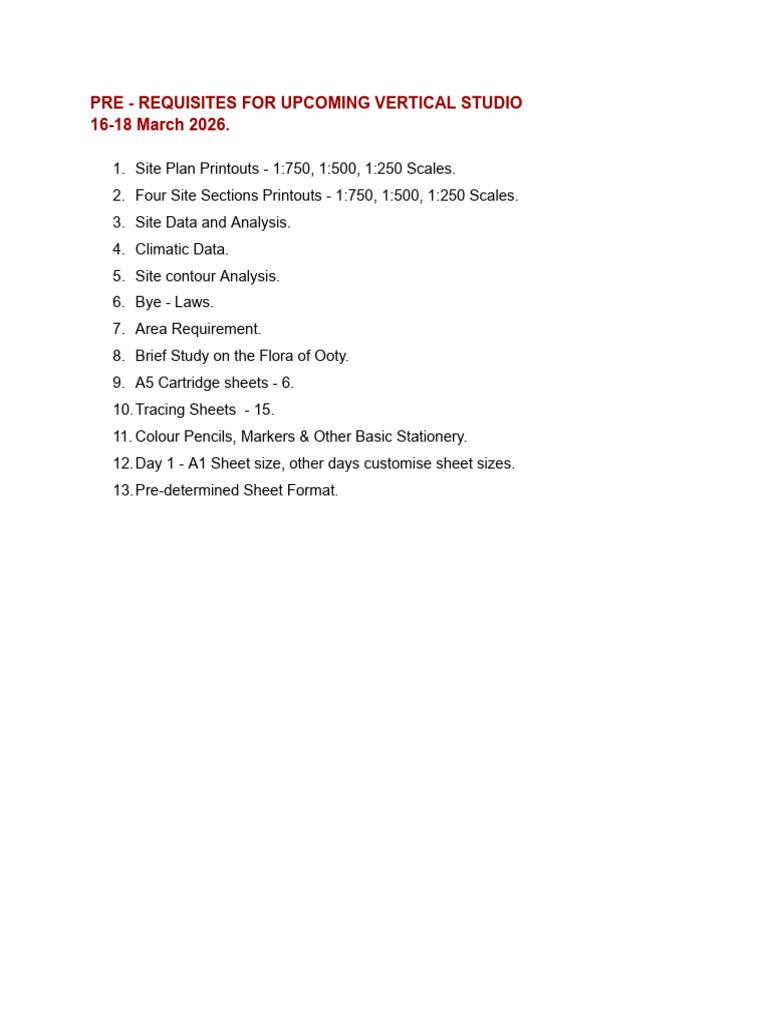 Pre Requisites | PDF