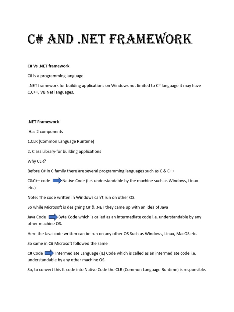 C# Material | PDF | C Sharp (Programming Language) | C++