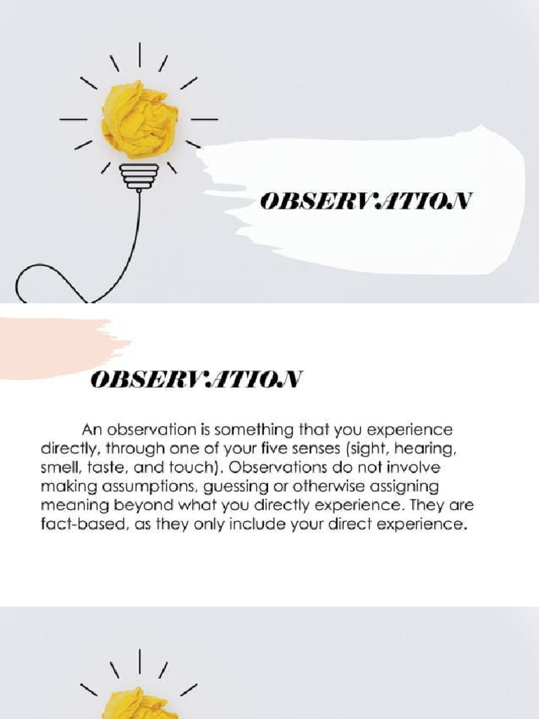 Difference Between Observation and Inference | PDF