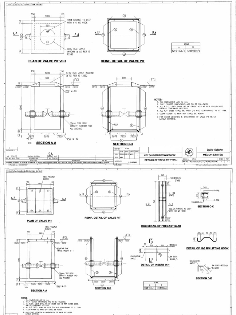 Mdpe Valve Chamber Drawing | PDF