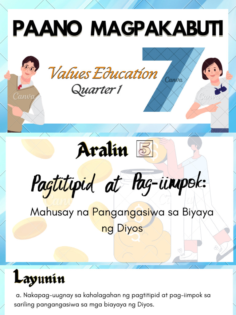 Aralin 5 Pagtitipid at Pag-Iimpok Mahusay Na Pangangasiwa Sa Mga Biyaya ...