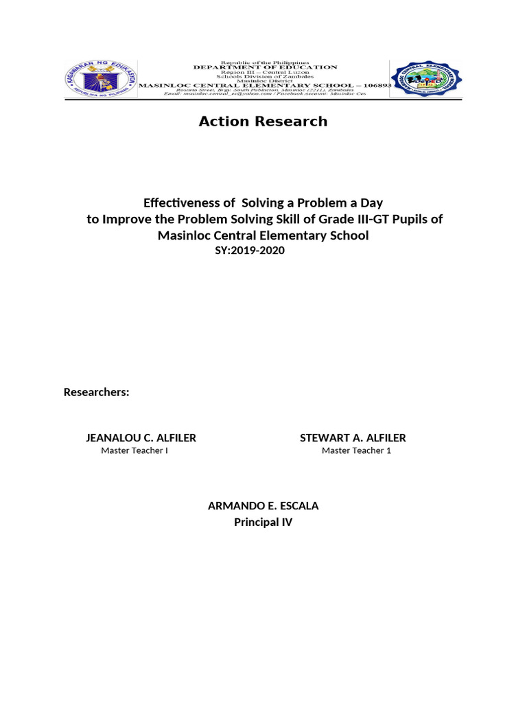 Action Research 18 19 MATH | PDF | P Value | Standard Deviation