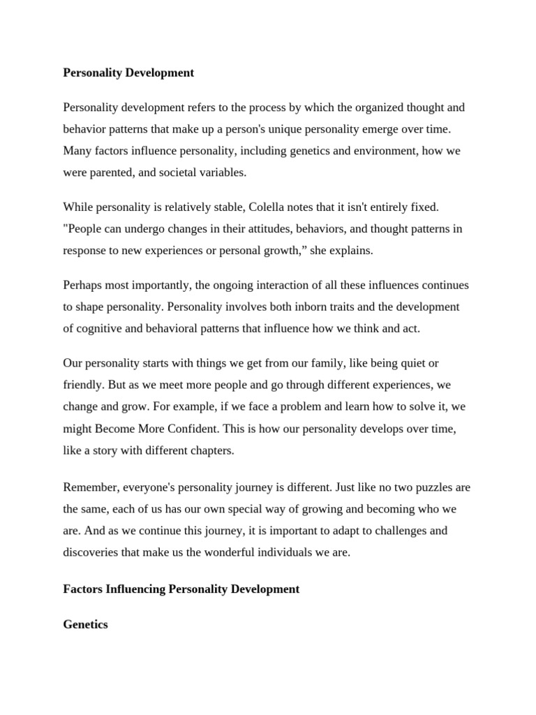 Personality Development | PDF | Thought | Leadership