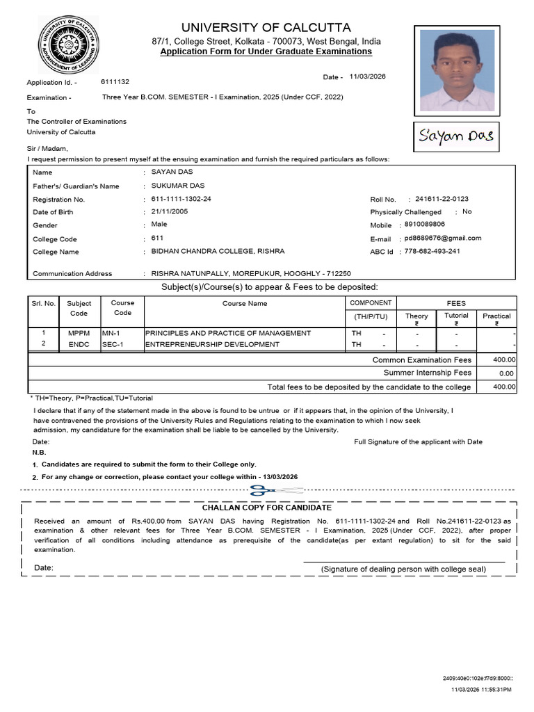 Enrolment - Form - 611 1111 1302 24 - 11 03 2026 - 23 55 | PDF ...