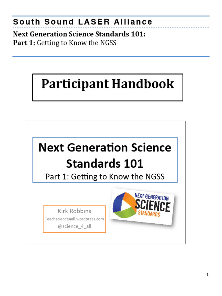 Ssla Ngss 101 PT 1 Handbook | PDF | Science | Education Theory