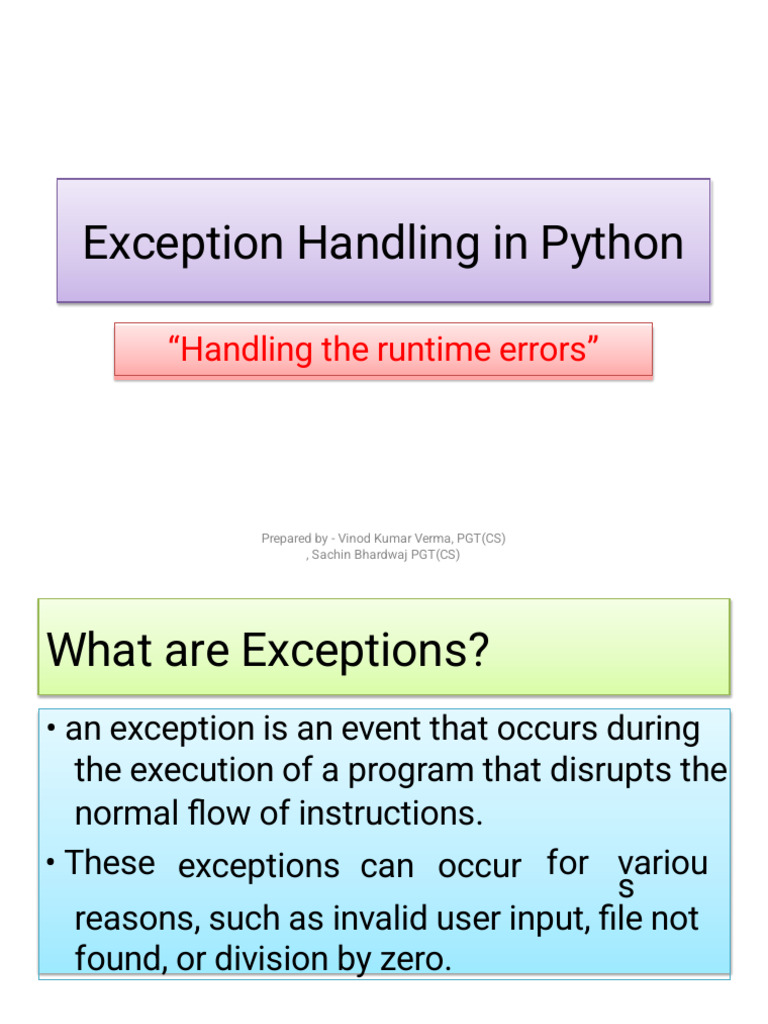 Compressed - M - 016. Exception Handling in Python - Web | PDF | Object ...