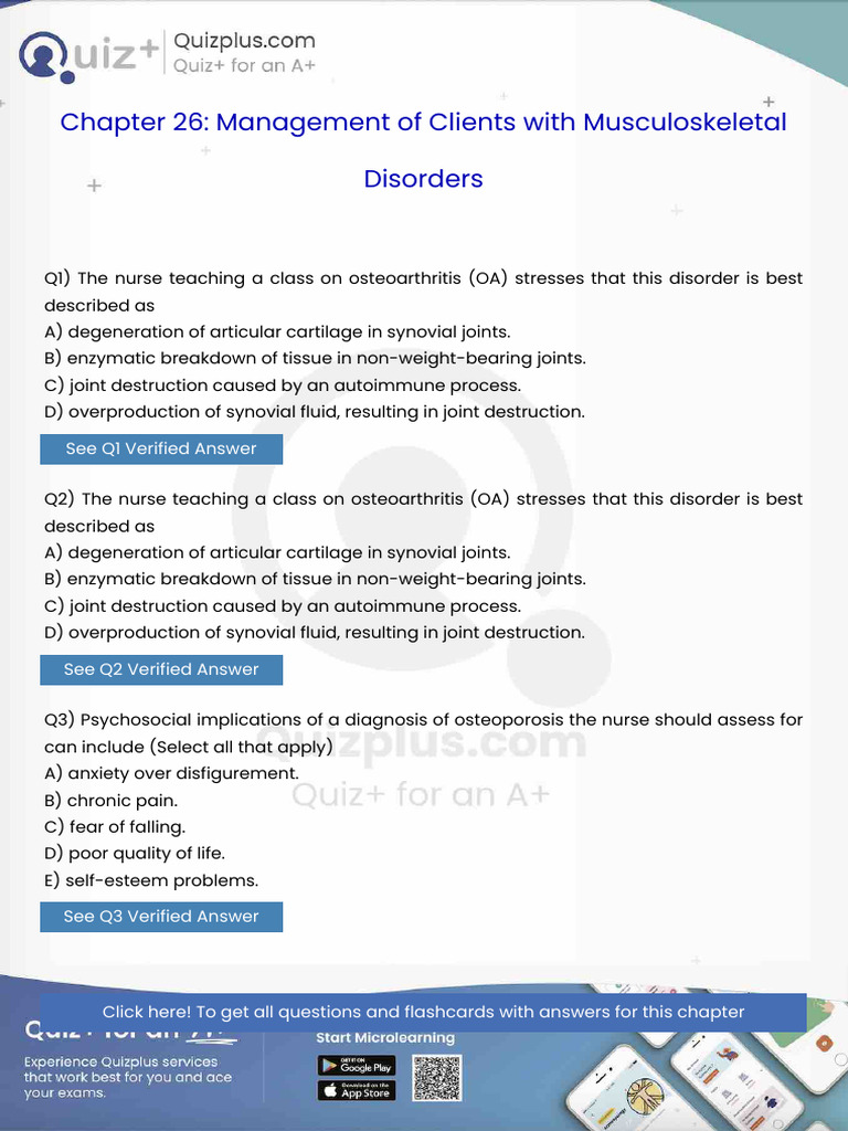 The Nurse Teaching A Class On Osteoarthritis Oa Stresses That This ...