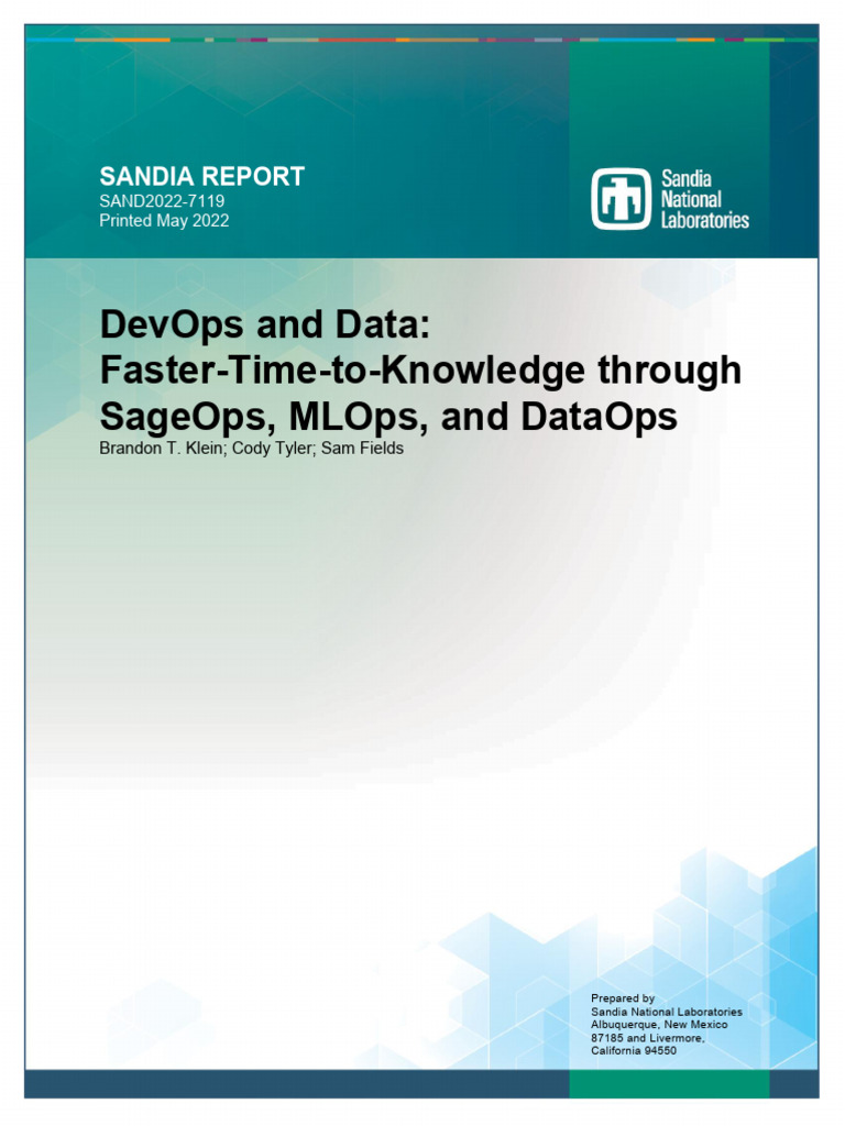 SageOps, MLOps, and DataOps | PDF | Data | Cloud Computing