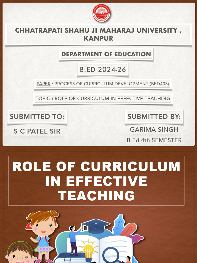 Role of Curriculum in Effective Teaching | PDF | Curriculum | Teachers
