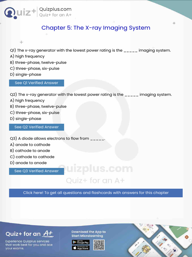 The Xray Generator With The Lowest Power Rating Is The Imaging System ...