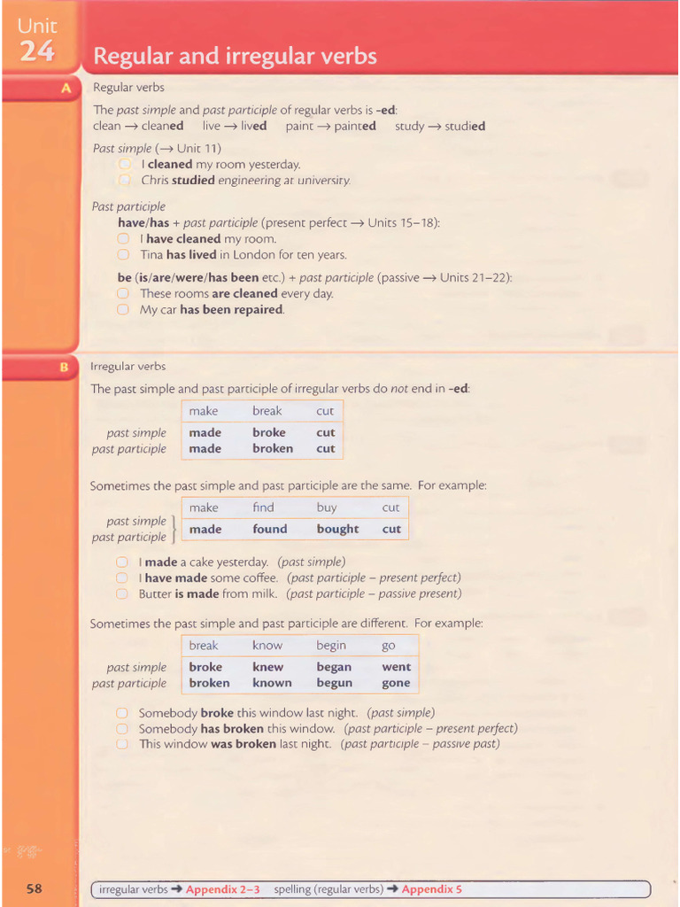 Regular and Irregular Verbs - (Murphy) | PDF | Verb | Syntax