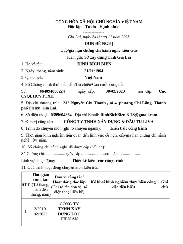 Don de Nghi Cap CCHN Kts | PDF