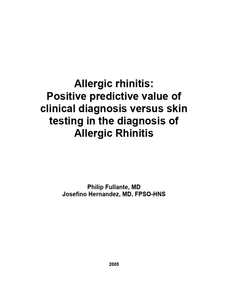 Fullante and Hernandez - 2005 - Positive Predictive Value of Clinical ...