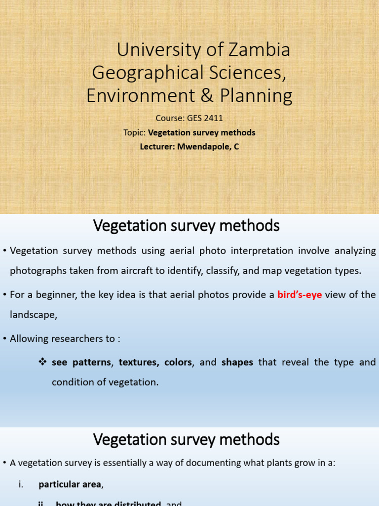 Vegetation Survey Methods | PDF | Agriculture | Surveying