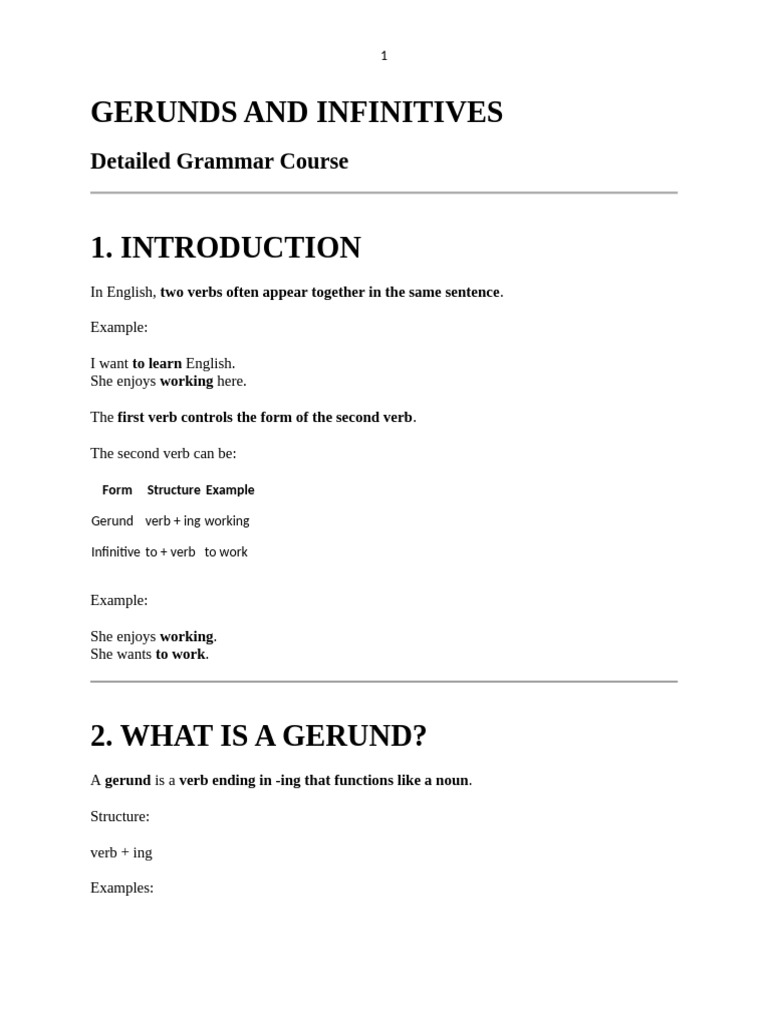 Gerunds and Infinitives | PDF | Verb | English Language