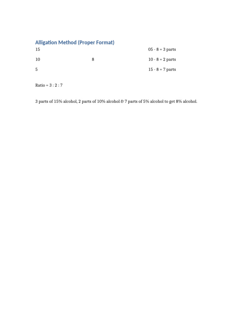 Alligation Proper Format | PDF