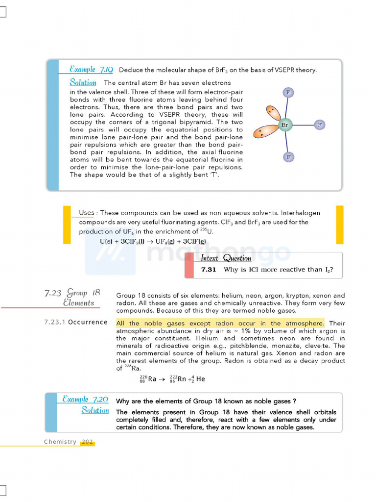 P Block Elements NCERT Highlighted Class 12-39-43 | PDF