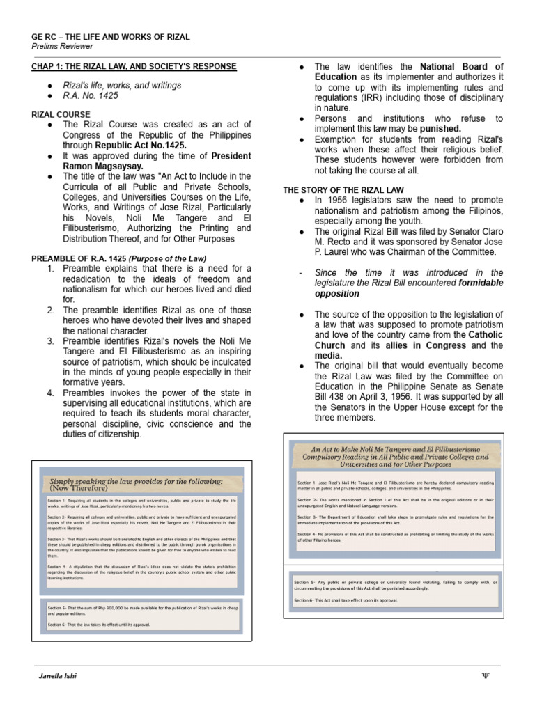 The Story of Rizal Law | PDF