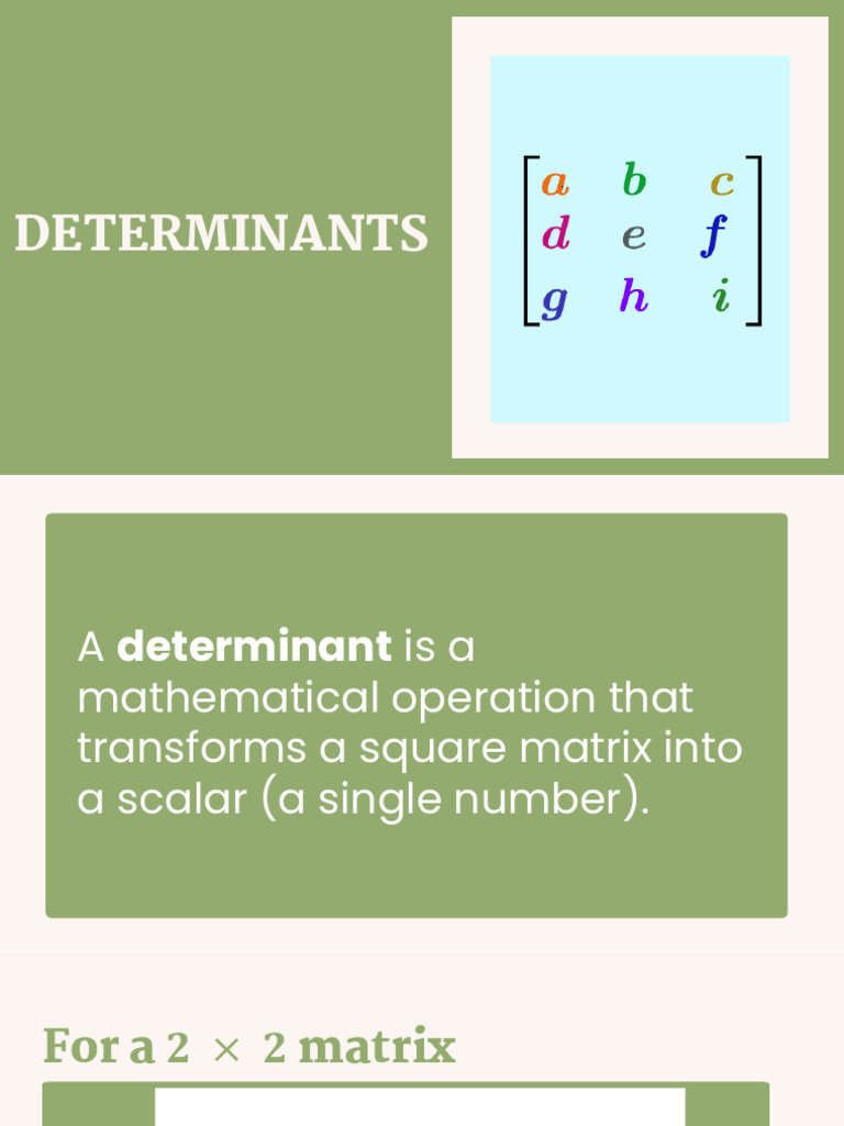 Midterm Lesson 2 Determinants Linear Algebra | PDF