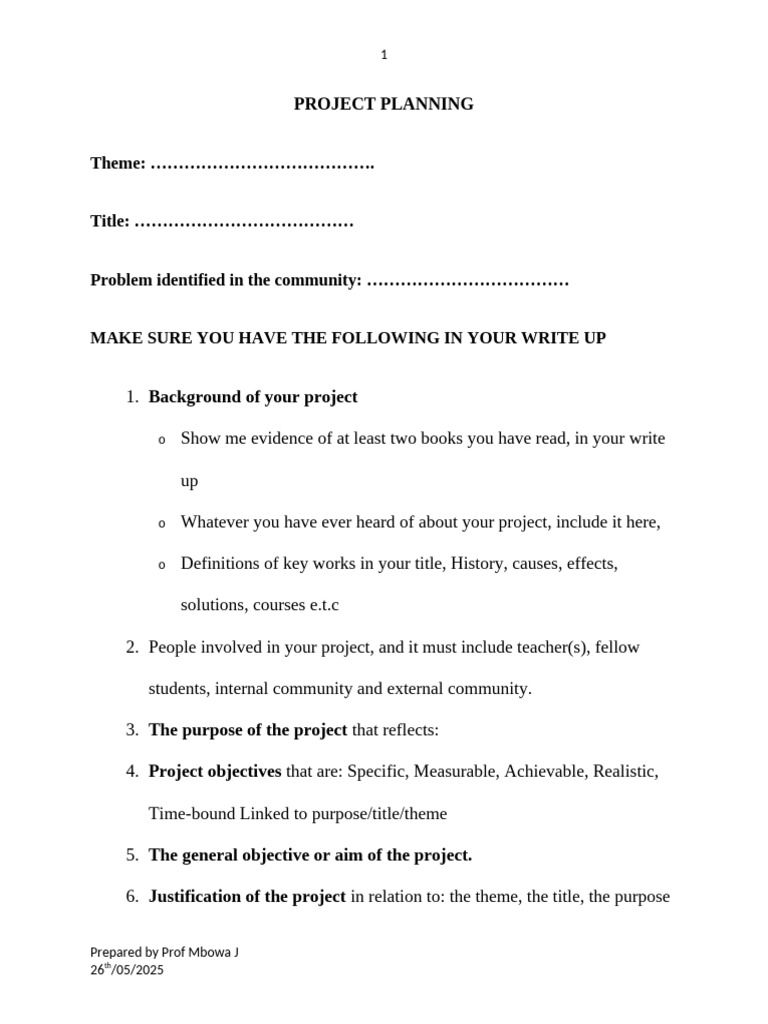 Project Planning | PDF