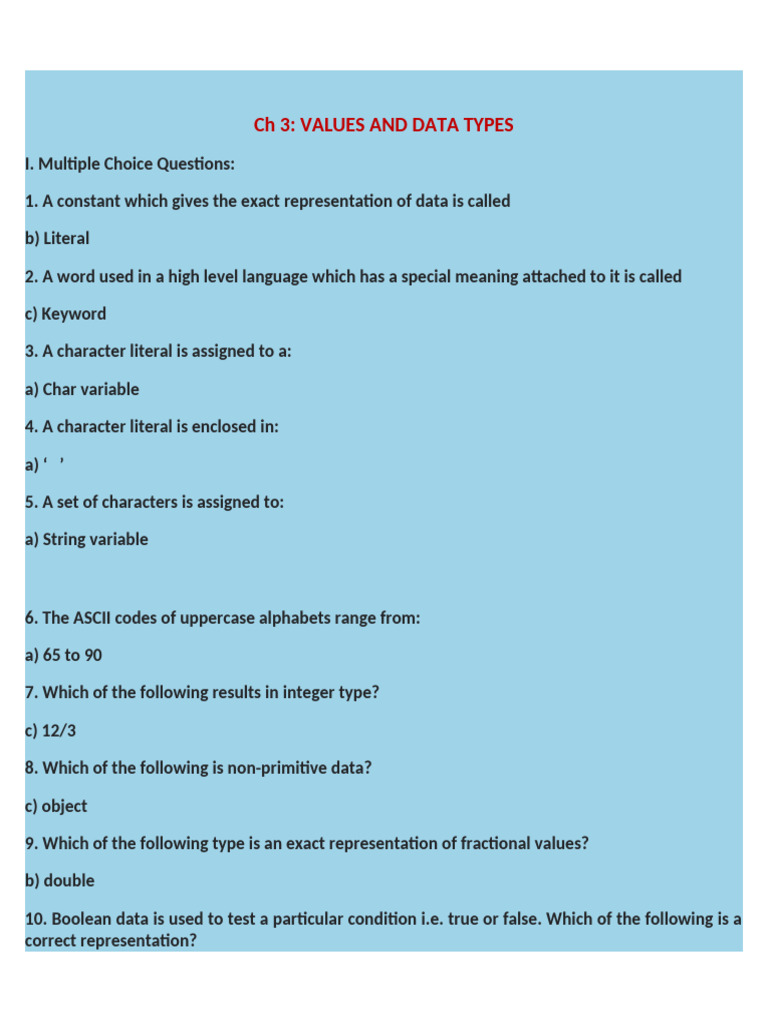 Nine ch3 | PDF | Data Type | Boolean Data Type