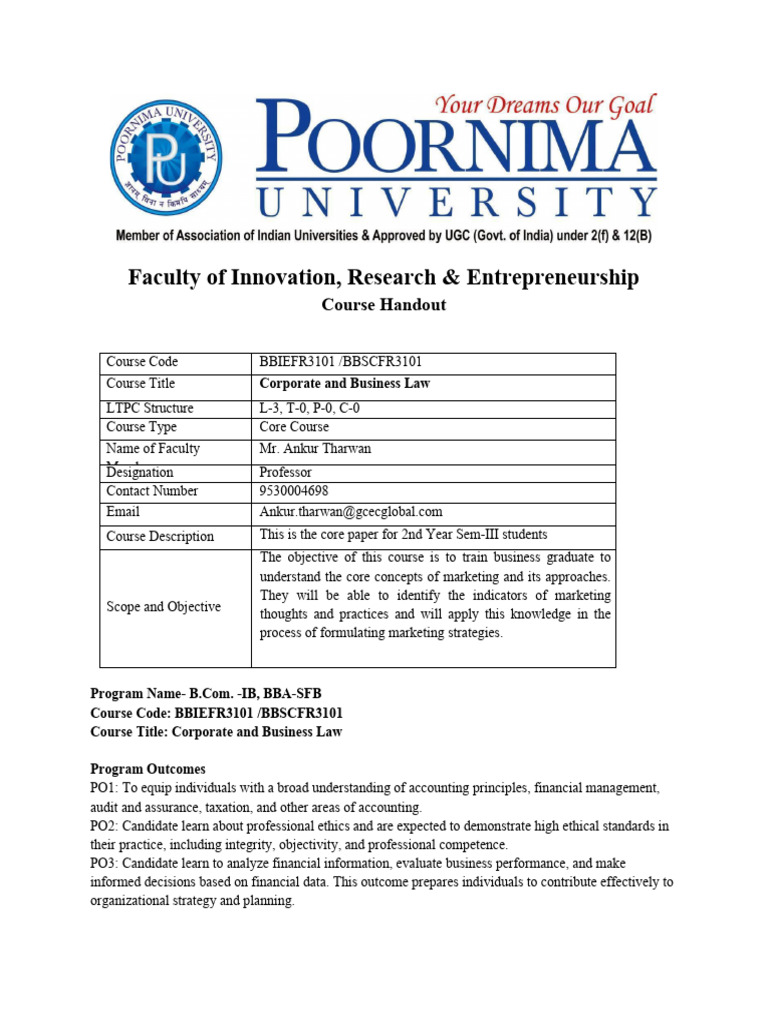 CBL Course Handout | PDF