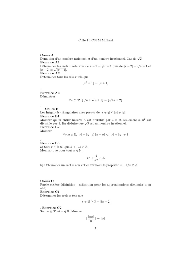 Colle 1 | PDF