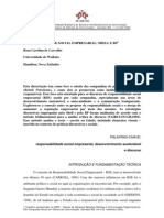 Resumo: Responsabilidade Social Empresarial, Desenvolvimento Sustentável e Discurso