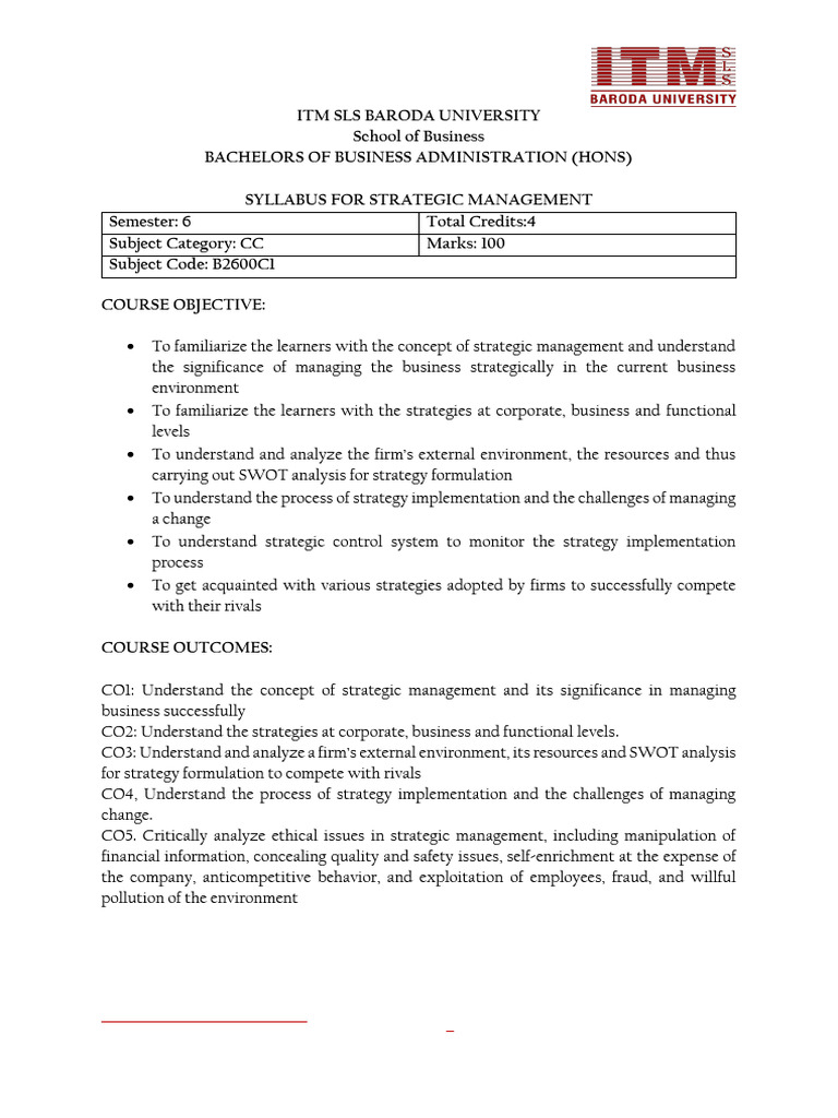 Strategic Management | PDF | Strategic Management | Competitive Advantage