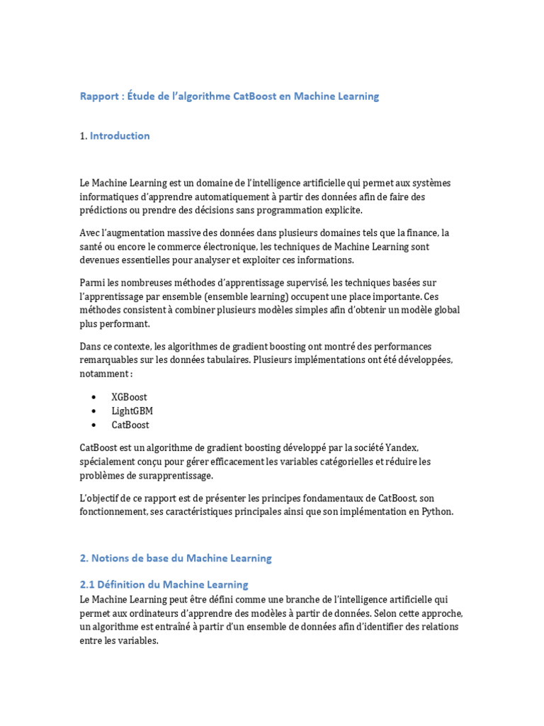 Rapport Catboost Partie | PDF | Apprentissage automatique ...