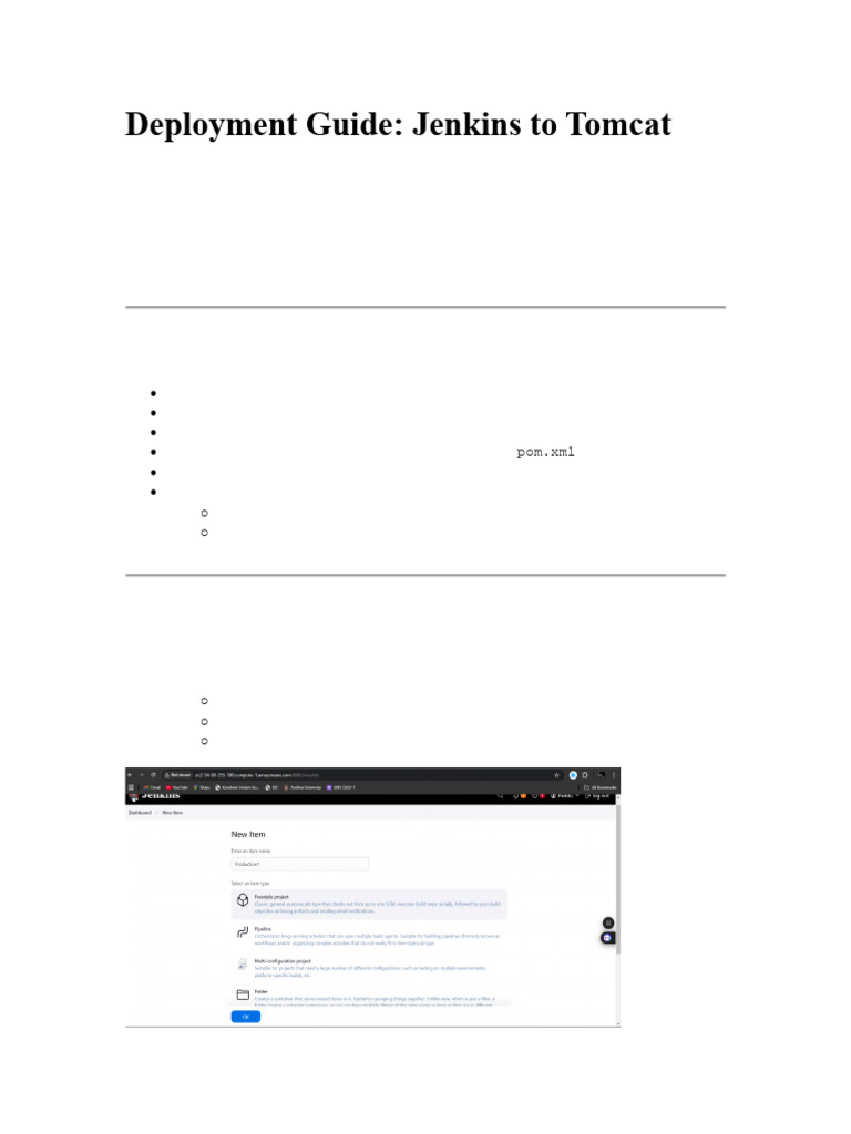 Jenkins Tomcat Deployment | PDF | Software Repository | Version Control