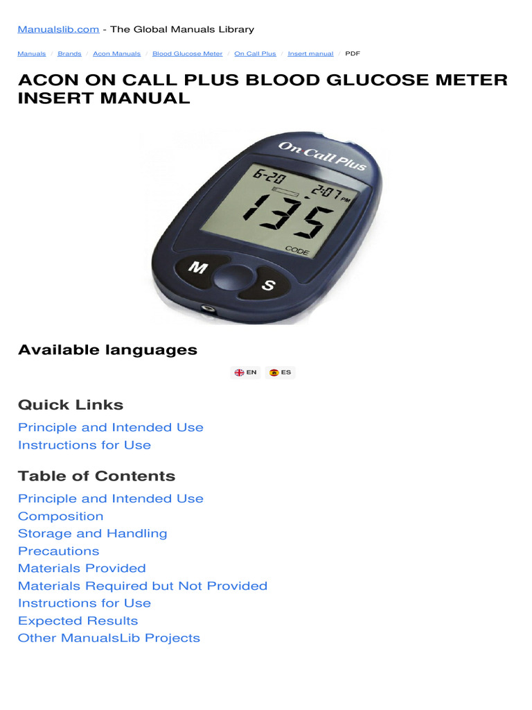 Gluco Meter | PDF | Medical Tests | Diabetes