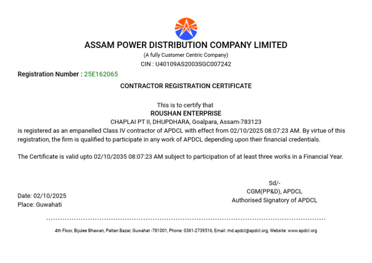 25E162065 Final Certificate | PDF